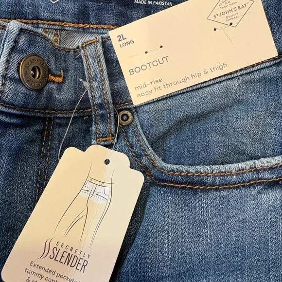 St. John’s Bay Bootcut Jeans Mid Rise Size 2 Long NWT - Picture 7 of 7